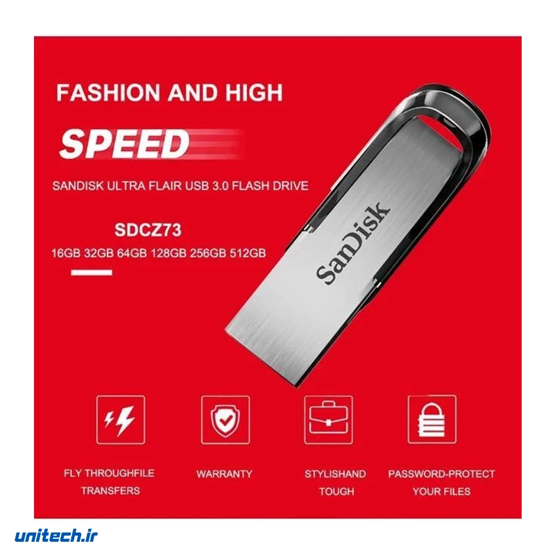 فلش مموری سن دیسک مدل Ultra Flair CZ73 ظرفیت 256 گیگابایت4